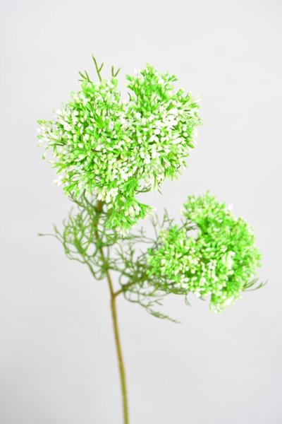 ZIjden kunstbloem tak, groen-wit, 56cm